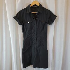 Nike Golf Black Dri-FIT Utility Shirt Dress Size 0 Pockets Belt Loops Stretch